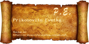 Prikosovits Evetke névjegykártya